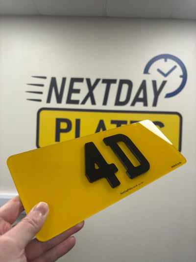 Rear Short Plate - 4 Digit Number Plate - 280mm x 111mm