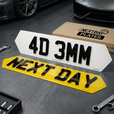 Hex - 7 Digit Number Plates - Front & Rear Pair - 519mm x 111mm