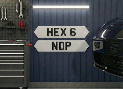 Front Hex - 6 Digit Number Plate - 467mm x 111mm