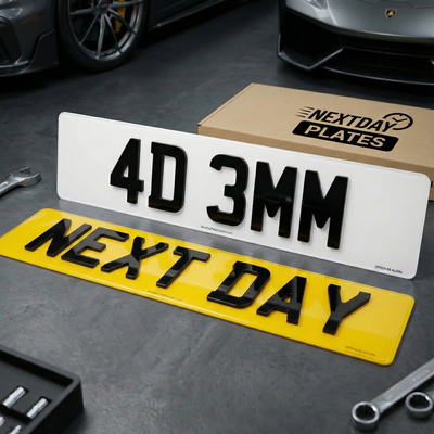 Short Plate - 7 Digit Number Plates - Front & Rear Pair - 470mm x 111mm